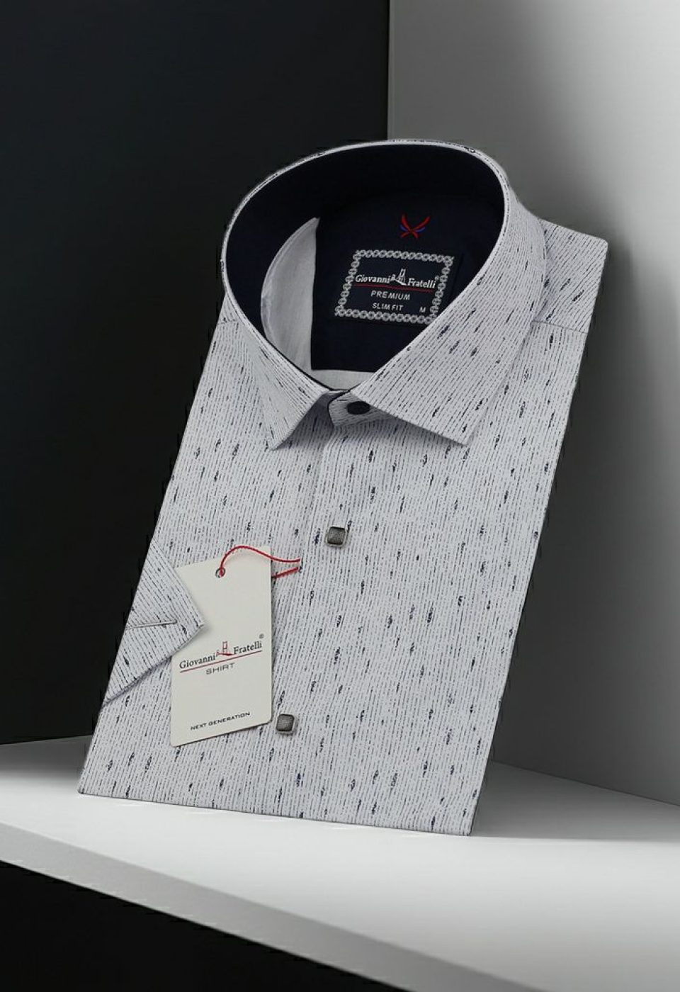 Slim Fit Kısa Kol Desenli Erkek Gömlek 3GMK311023004