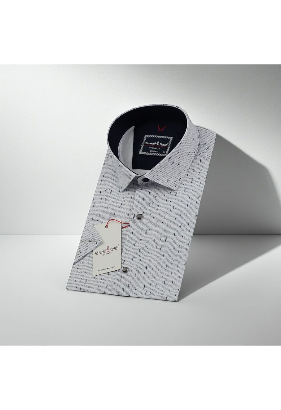 1023 CR K 004 Slim Fit Kısa Kol Desenli Erkek Gömlek 3GMK311023004 - Giovanni Fratelli