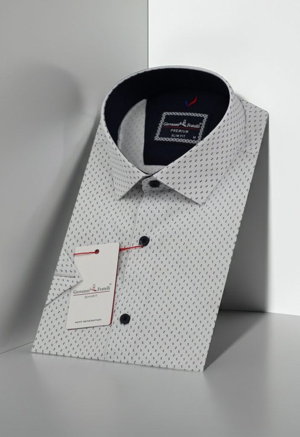 Slim Fit Kısa Kol Desenli Erkek Gömlek 3GMK311024001
