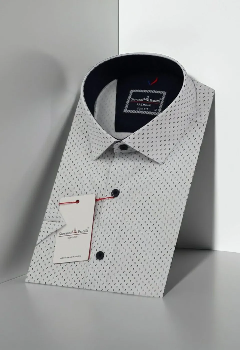 Slim Fit Kısa Kol Desenli Erkek Gömlek 3GMK311024001
