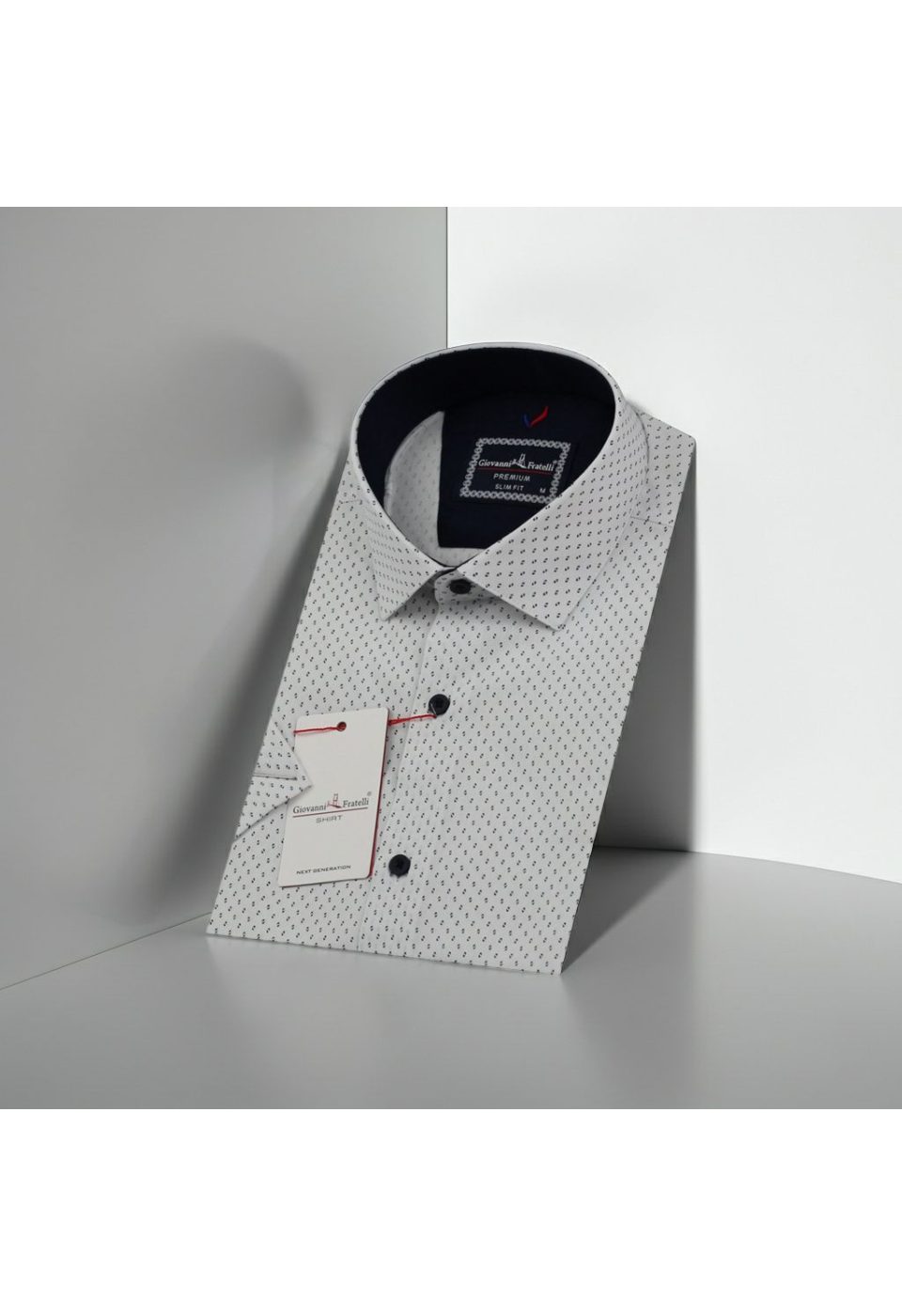 Slim Fit Kısa Kol Desenli Erkek Gömlek 3GMK311024001 - Giovanni Fratelli