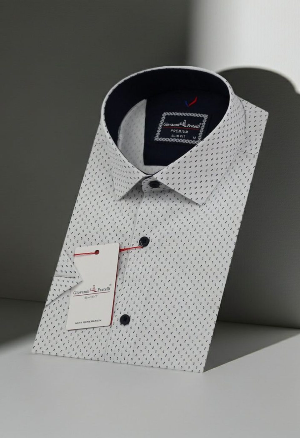 Slim Fit Kısa Kol Desenli Erkek Gömlek 3GMK311024001