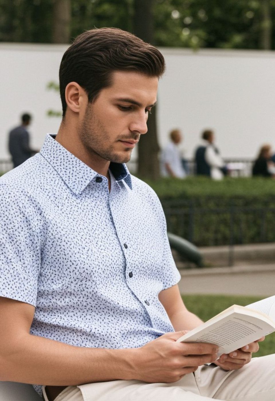 Slim Fit Kısa Kol Dijital Baskılı Desenli Erkek Gömlek 3GMK311050001 - Giovanni Fratelli