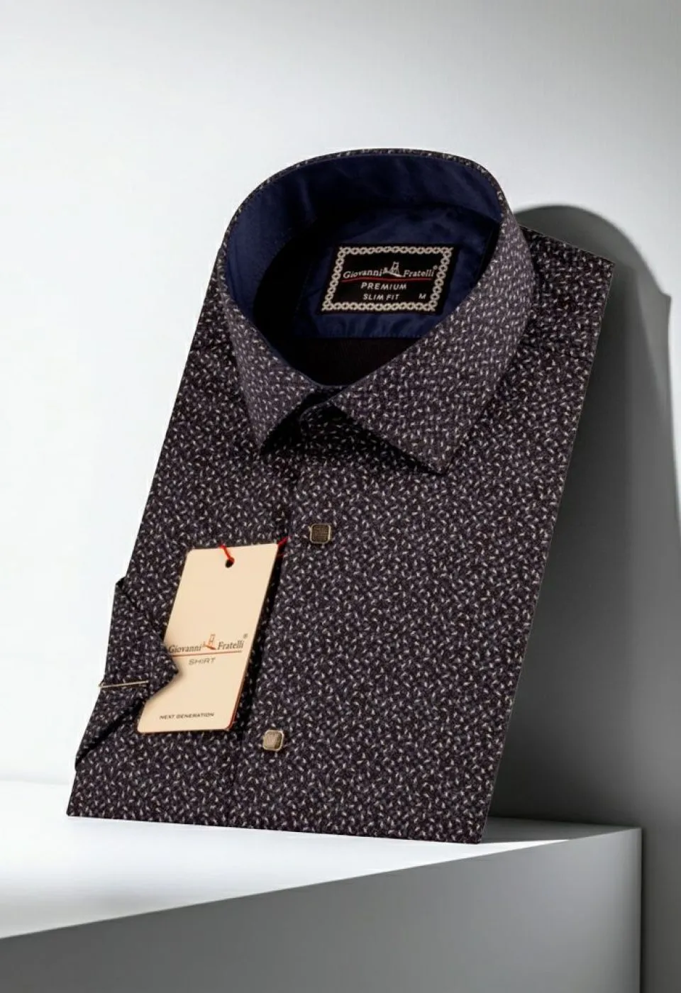Slim Fit Kısa Kol Dijital Baskılı Desenli Erkek Gömlek 3GMK311050003