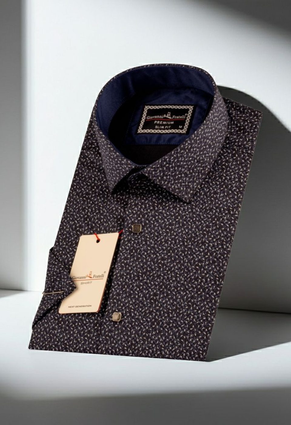 Slim Fit Kısa Kol Dijital Baskılı Desenli Erkek Gömlek 3GMK311050003