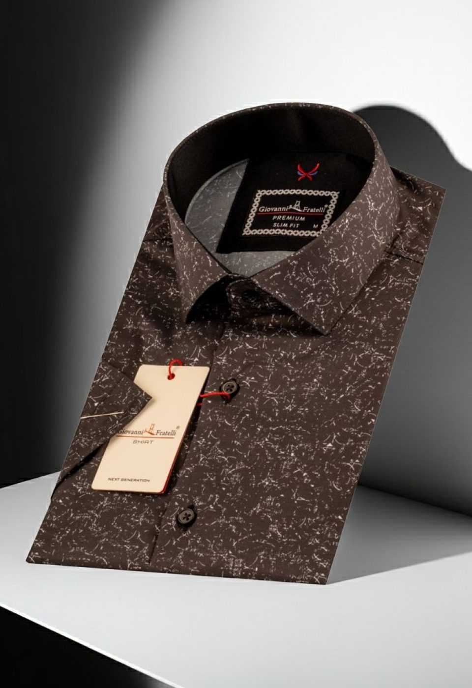 Slim Fit Kısa Kol Dijital Baskılı Desenli Erkek Gömlek 3GMK311051006