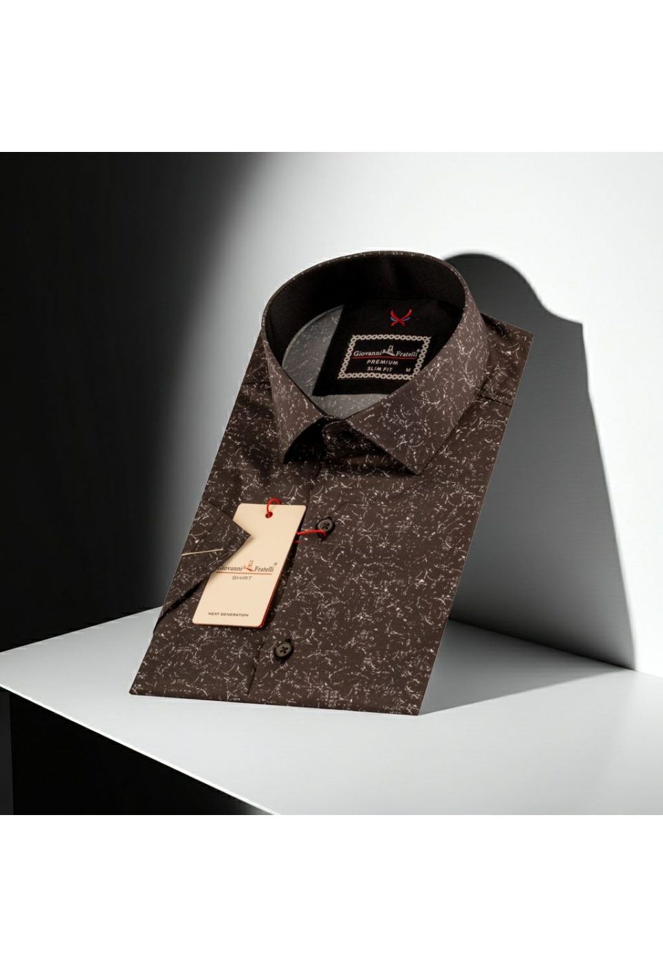 1051 CR K DIGITAL 006 Slim Fit Kısa Kol Dijital Baskılı Desenli Erkek Gömlek 3GMK311051006 - Giovanni Fratelli