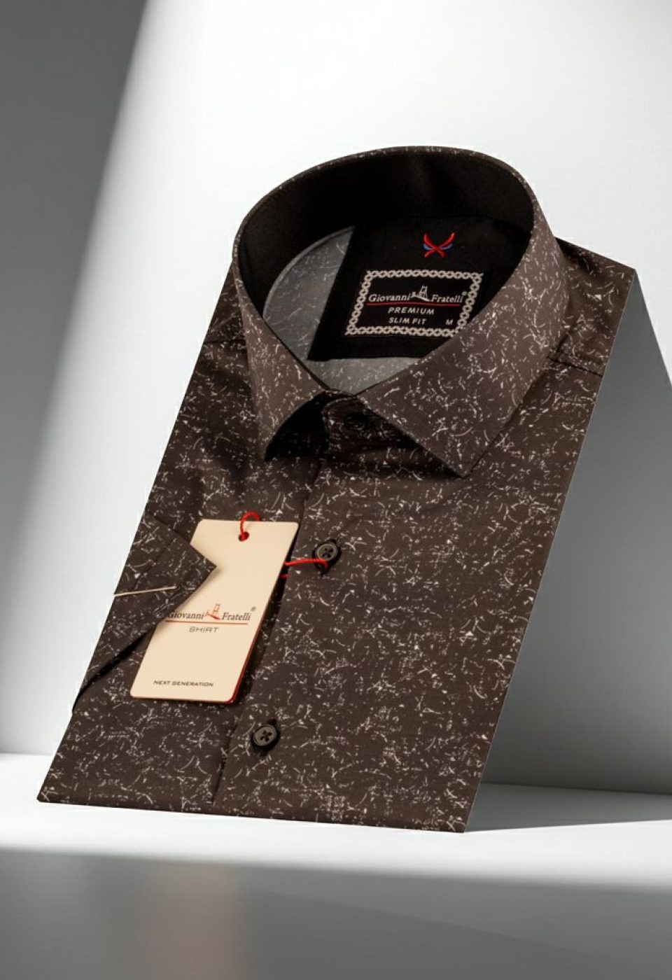 Slim Fit Kısa Kol Dijital Baskılı Desenli Erkek Gömlek 3GMK311051006