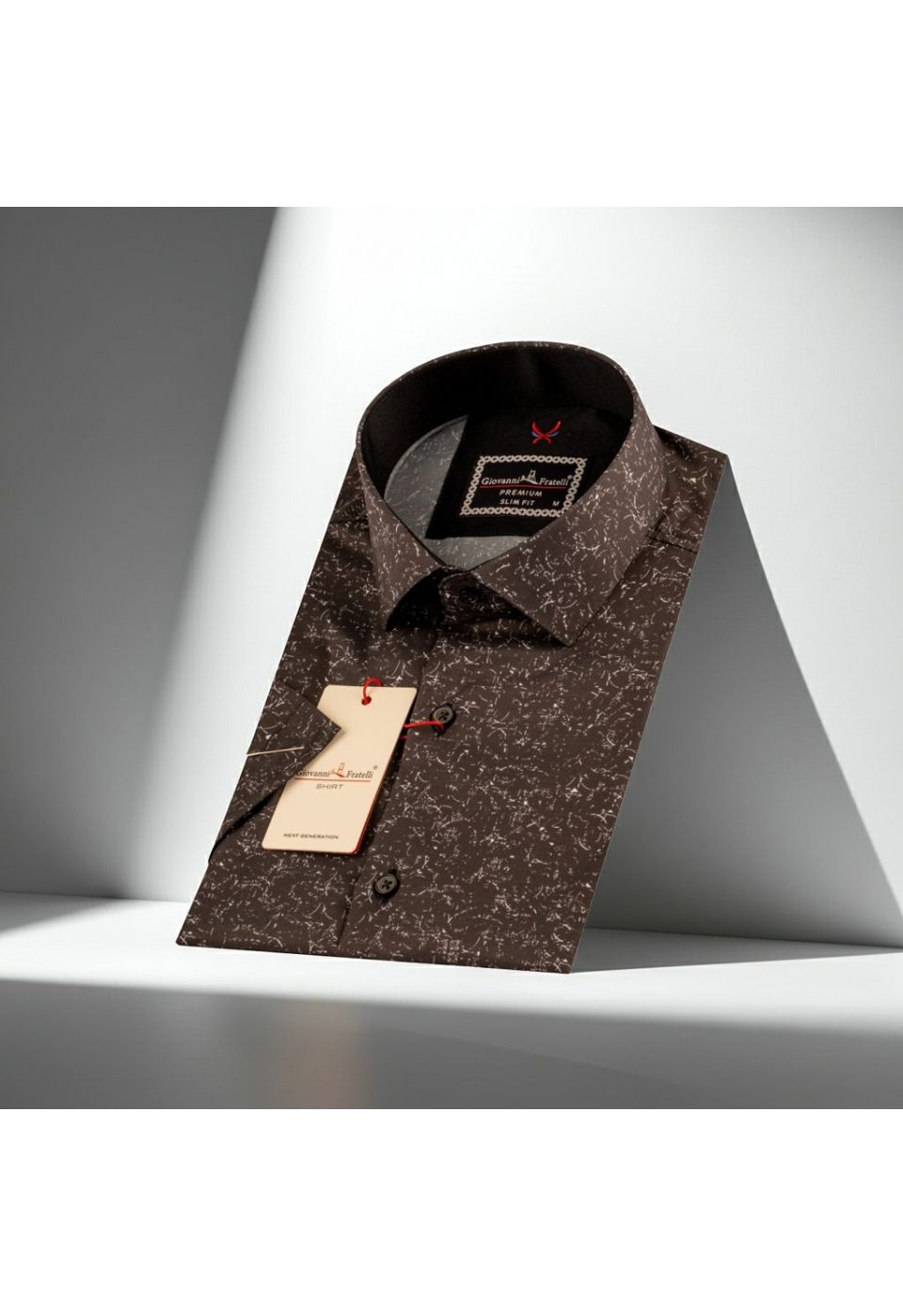 1051 CR K DIGITAL 006 Slim Fit Kısa Kol Dijital Baskılı Desenli Erkek Gömlek 3GMK311051006 - Giovanni Fratelli