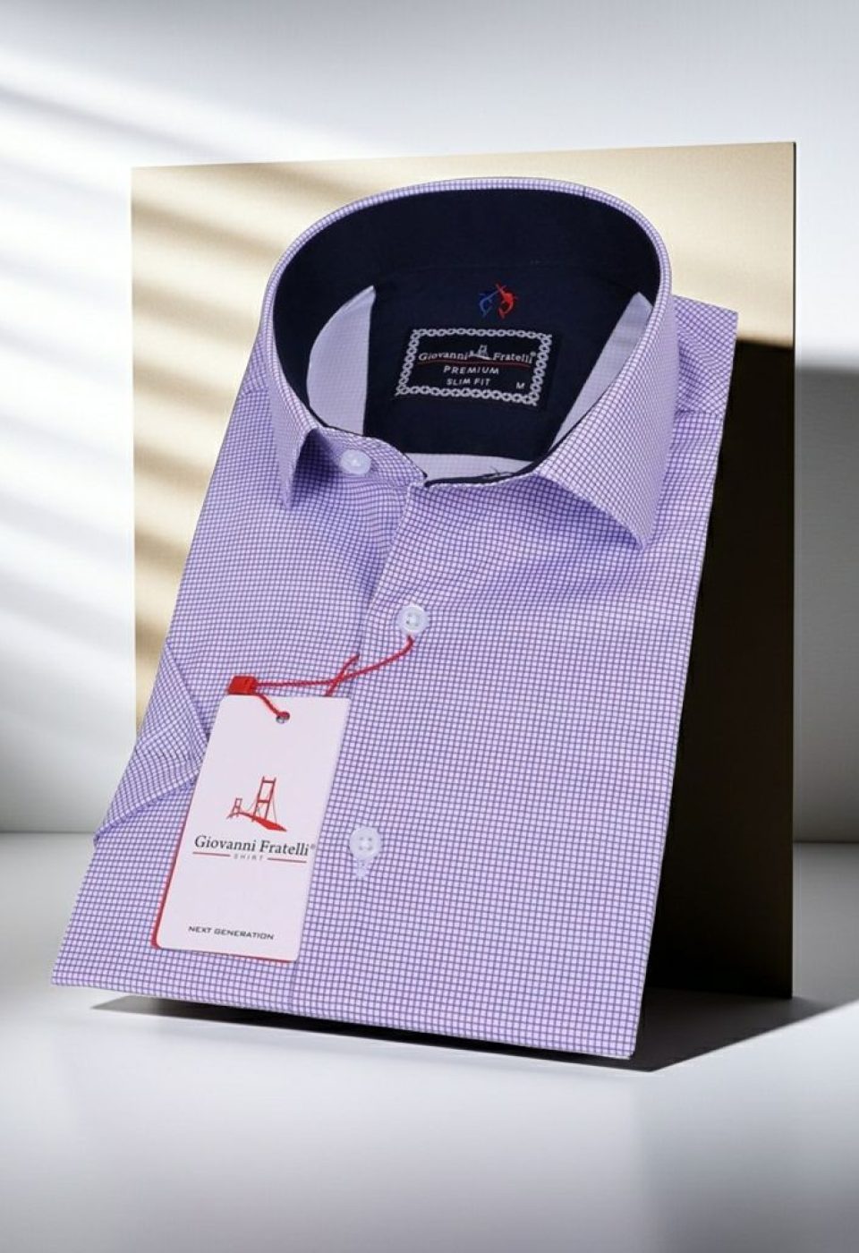 Slim Fit Kısa Kol Desenli Saten Erkek Gömlek 3GMK311053001