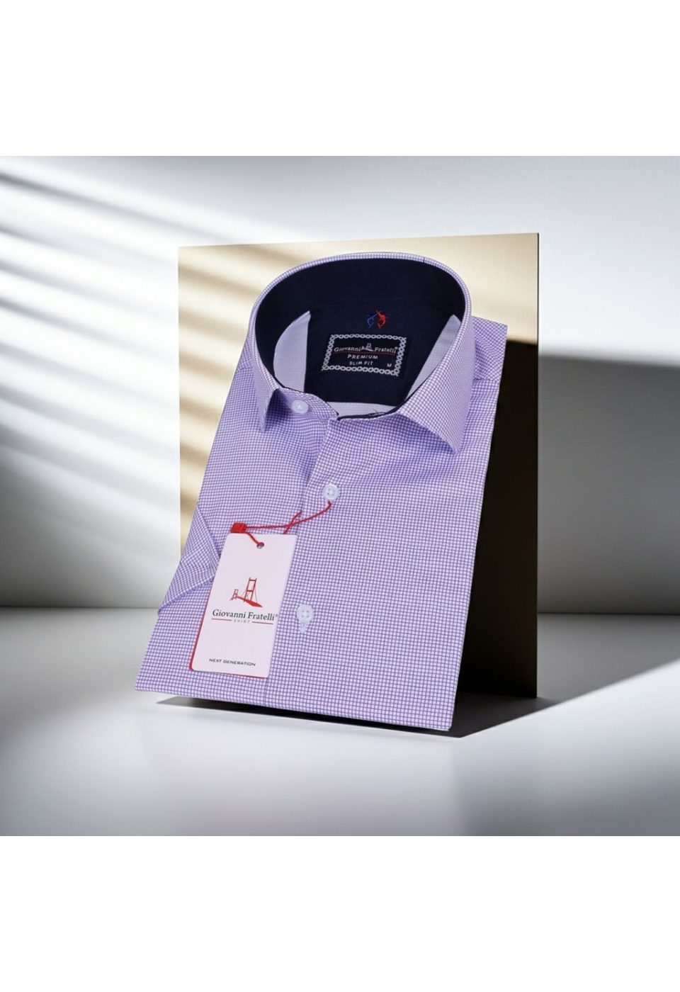 1053 CR K SATIN 001 Slim Fit Kısa Kol Desenli Saten Erkek Gömlek 3GMK311053001 - Giovanni Fratelli