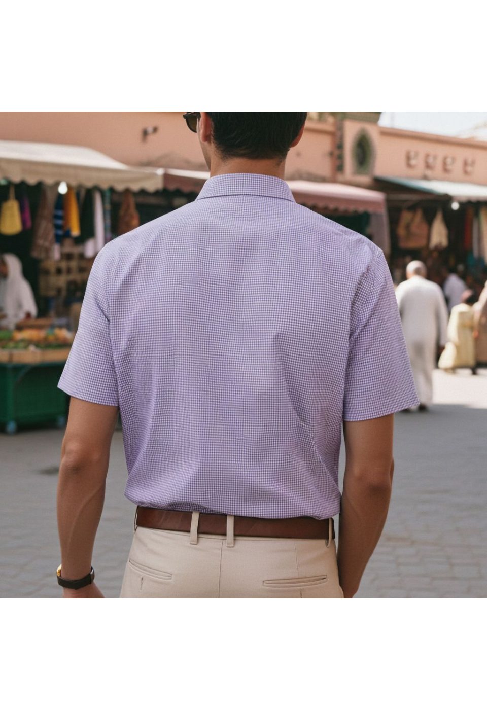 1053 CR K SATIN 001 Slim Fit Kısa Kol Desenli Saten Erkek Gömlek 3GMK311053001 - Giovanni Fratelli