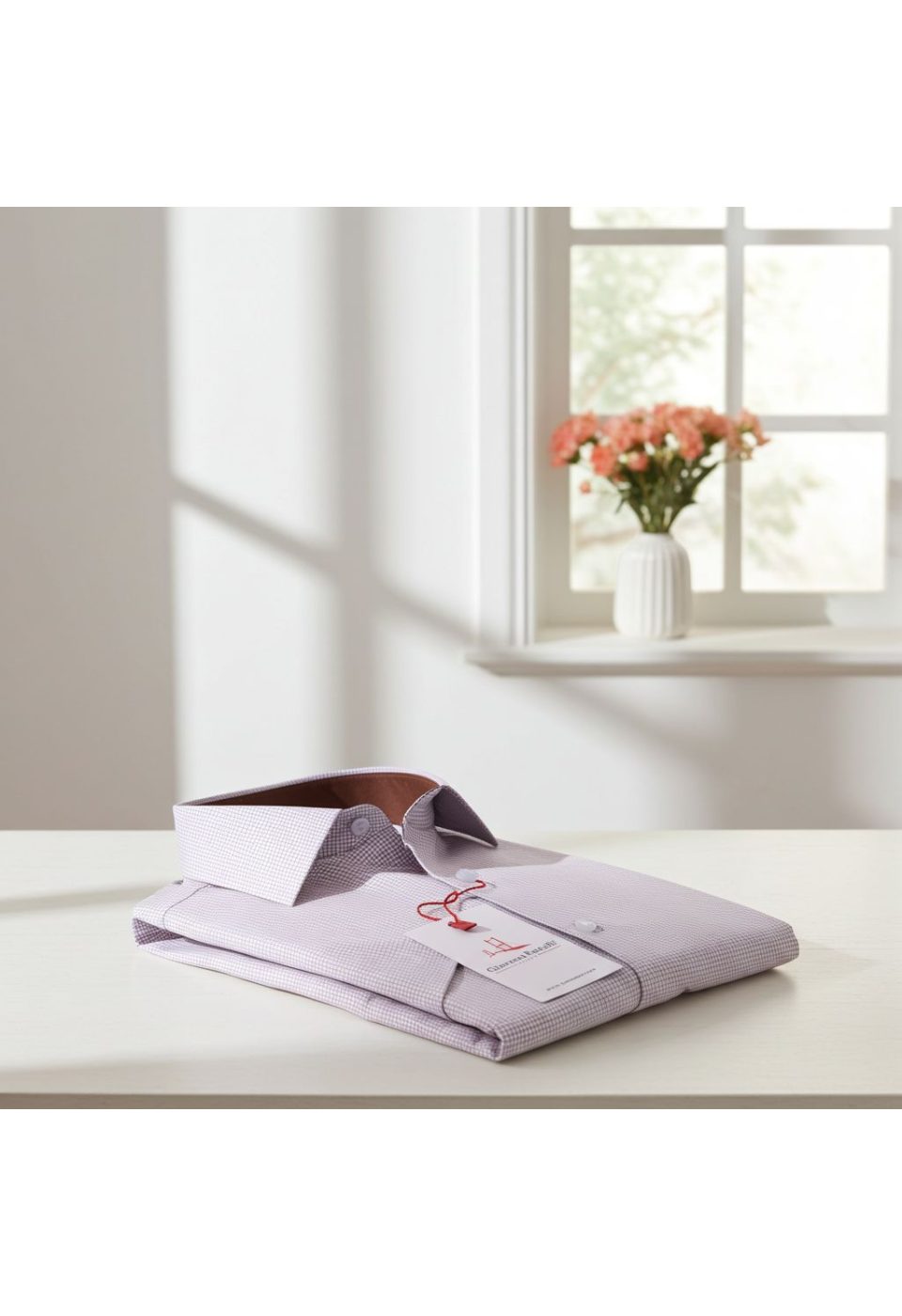 1053 CR K SATIN 002 Slim Fit Kısa Kol Desenli Saten Erkek Gömlek 3GMK311053002 - Giovanni Fratelli