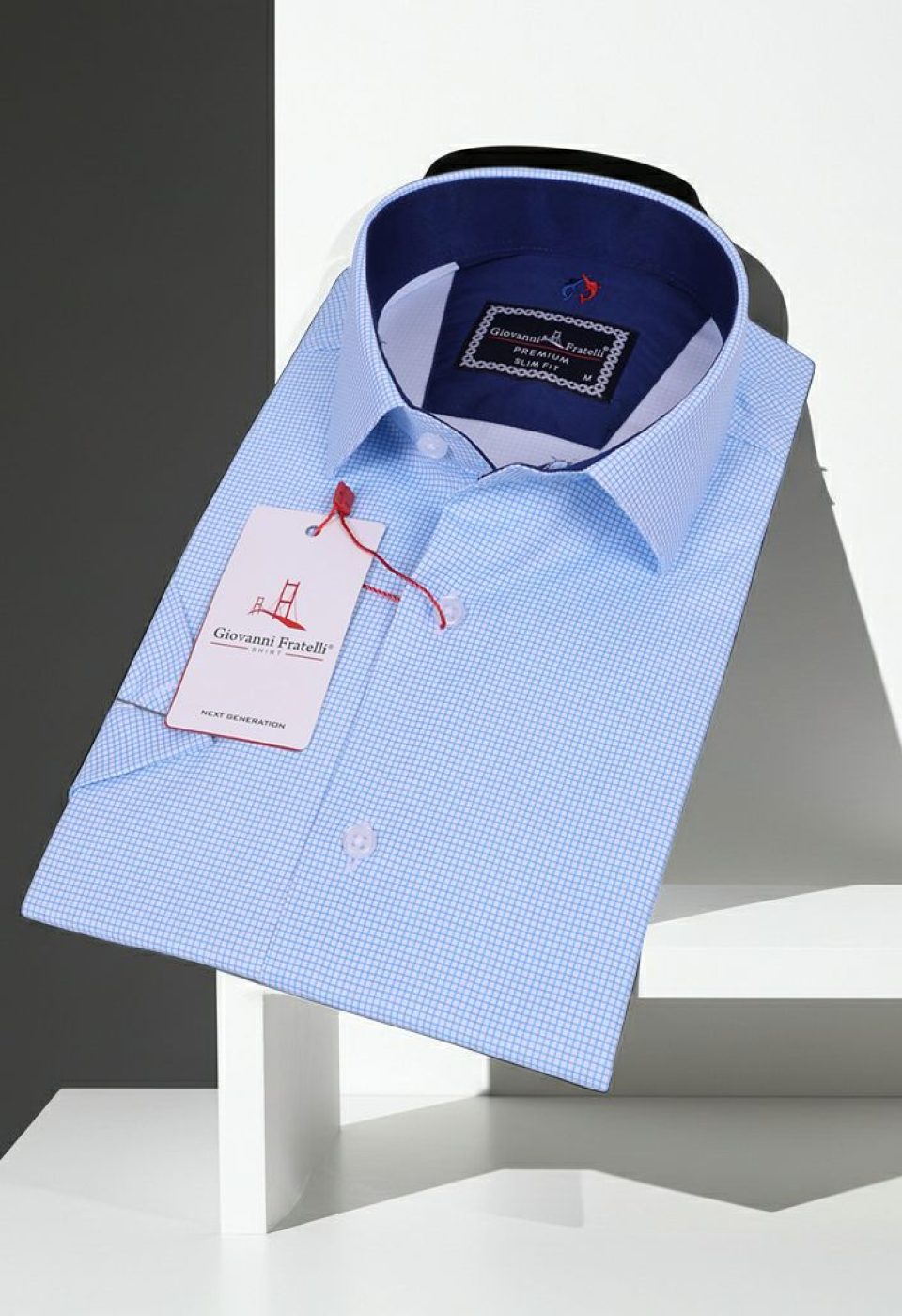 Slim Fit Kısa Kol Desenli Saten Erkek Gömlek 3GMK311053003