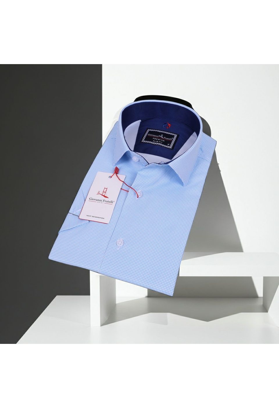 1053 CR K SATIN 003 Slim Fit Kısa Kol Desenli Saten Erkek Gömlek 3GMK311053003 - Giovanni Fratelli