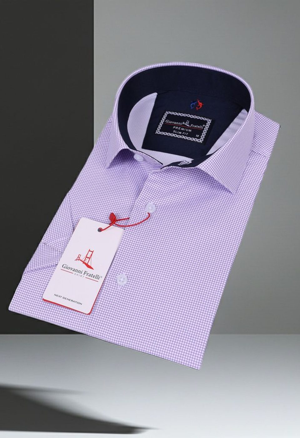 1053 CR K SATIN 004 Slim Fit Kısa Kol Desenli Saten Erkek Gömlek 3GMK311053004 - Giovanni Fratelli