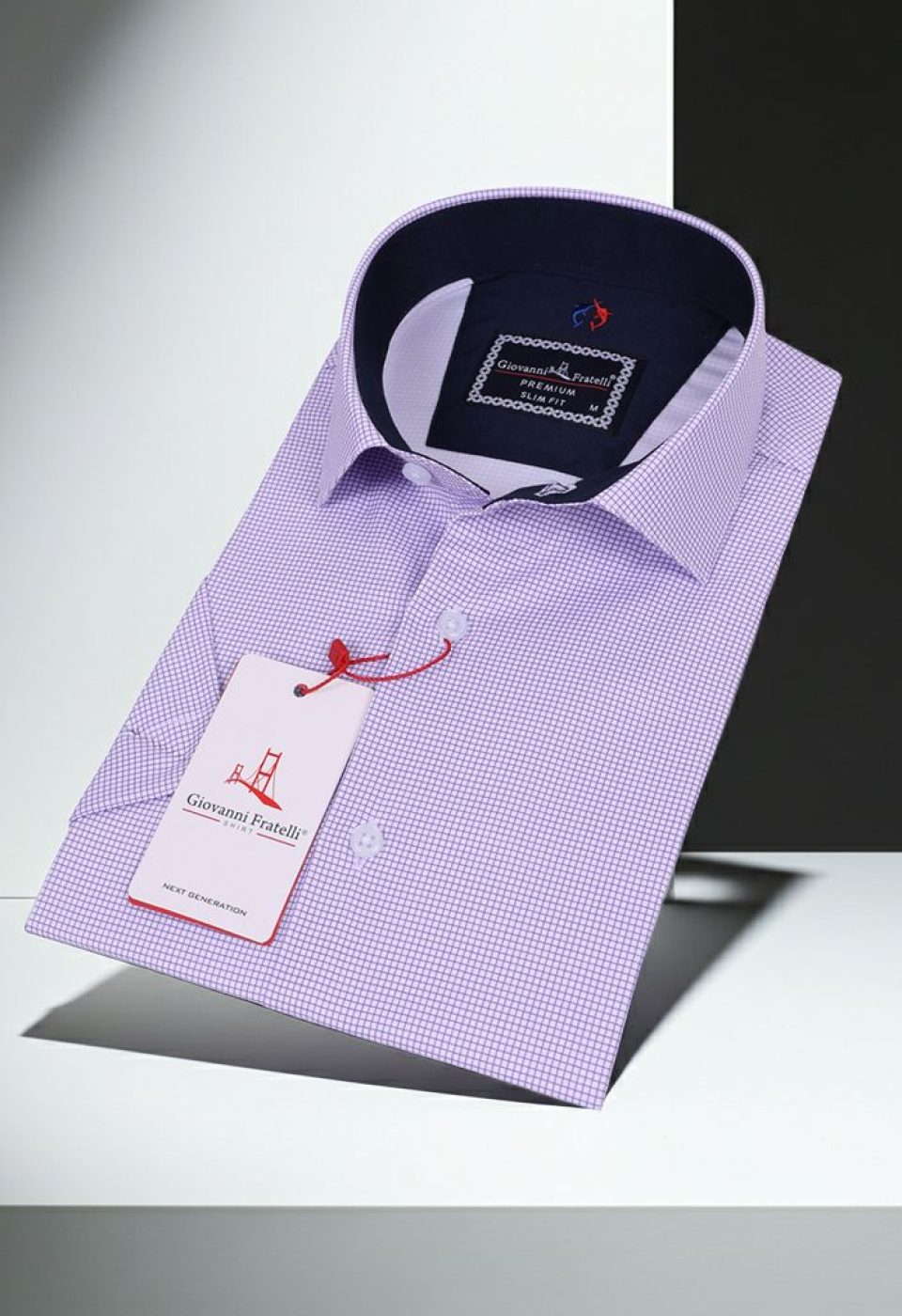 Slim Fit Kısa Kol Desenli Saten Erkek Gömlek 3GMK311053004