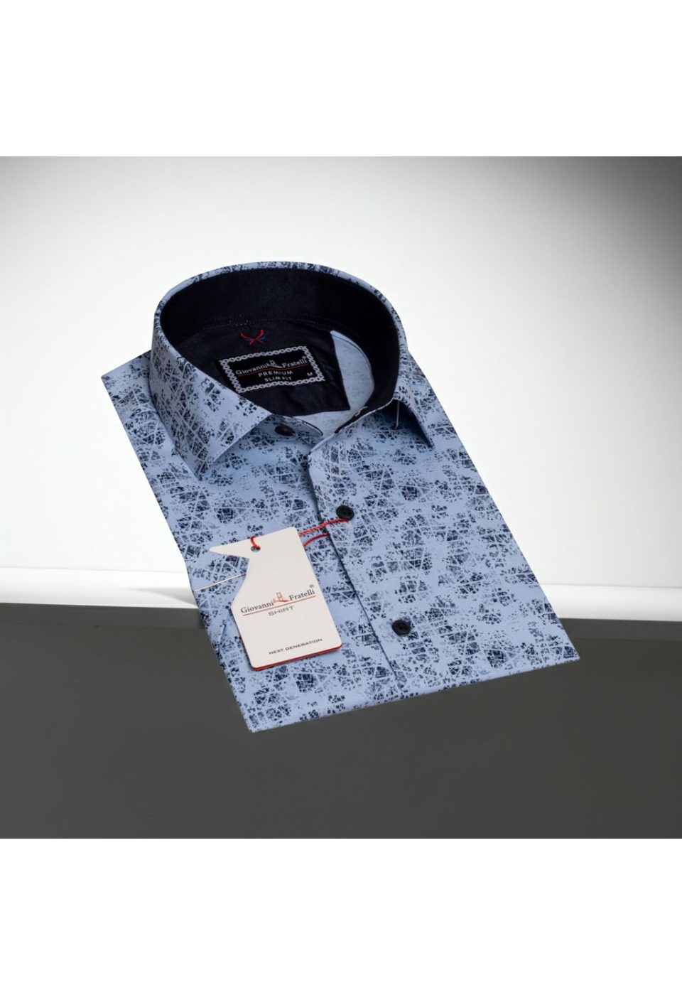 Slim Fit Kısa Kol Desenli Erkek Gömlek 3GMK311056002 - Giovanni Fratelli
