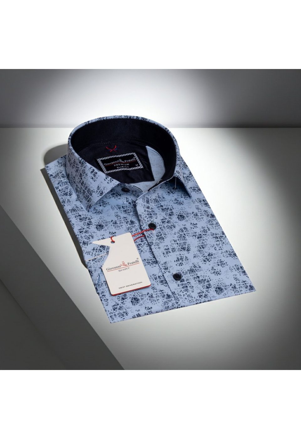 Slim Fit Kısa Kol Desenli Erkek Gömlek 3GMK311056002 - Giovanni Fratelli
