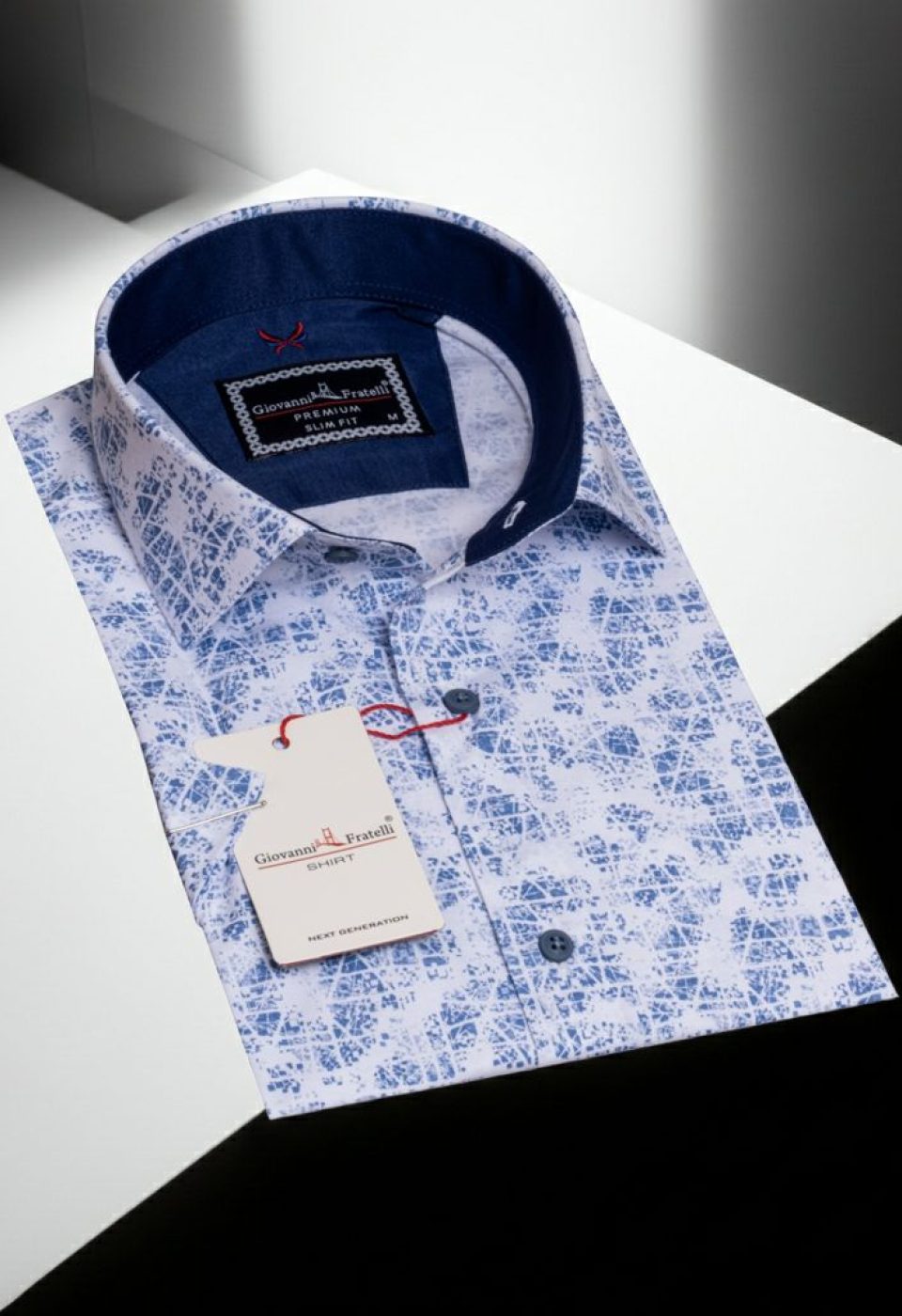 1056 CR K 003 Slim Fit Kısa Kol Desenli Erkek Gömlek 3GMK311056003 - Giovanni Fratelli
