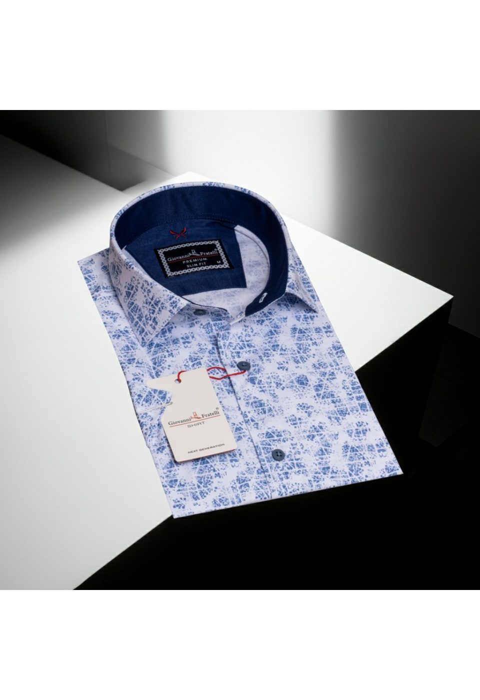 1056 CR K 003 Slim Fit Kısa Kol Desenli Erkek Gömlek 3GMK311056003 - Giovanni Fratelli