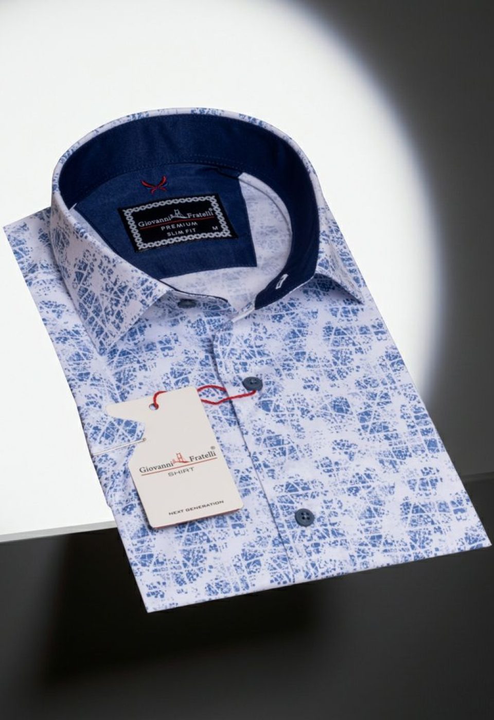 Slim Fit Kısa Kol Desenli Erkek Gömlek 3GMK311056003  