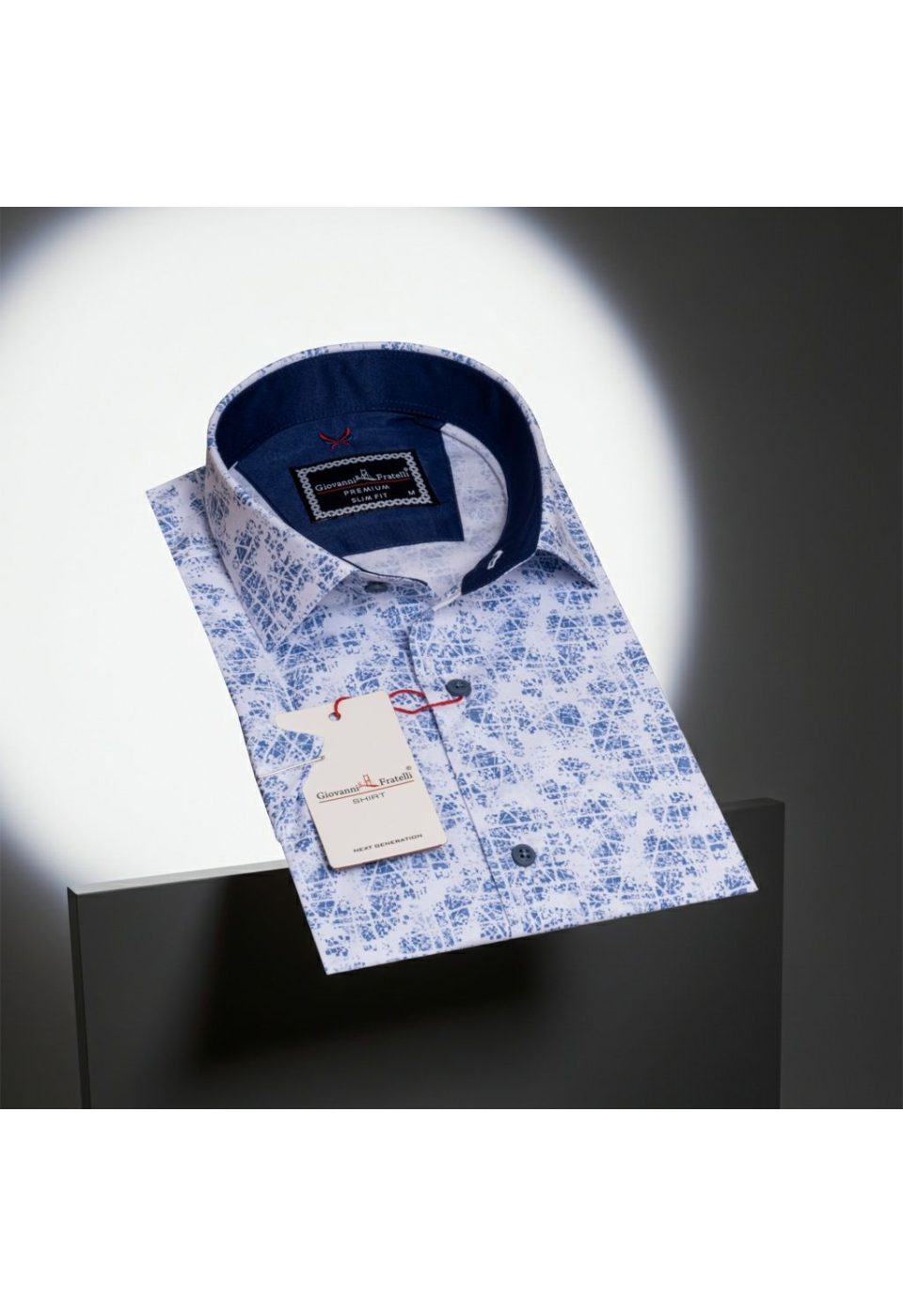 1056 CR K 003 Slim Fit Kısa Kol Desenli Erkek Gömlek 3GMK311056003 - Giovanni Fratelli