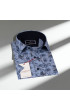 Slim Fit Kısa Kol Desenli Erkek Gömlek 3GMK311057002