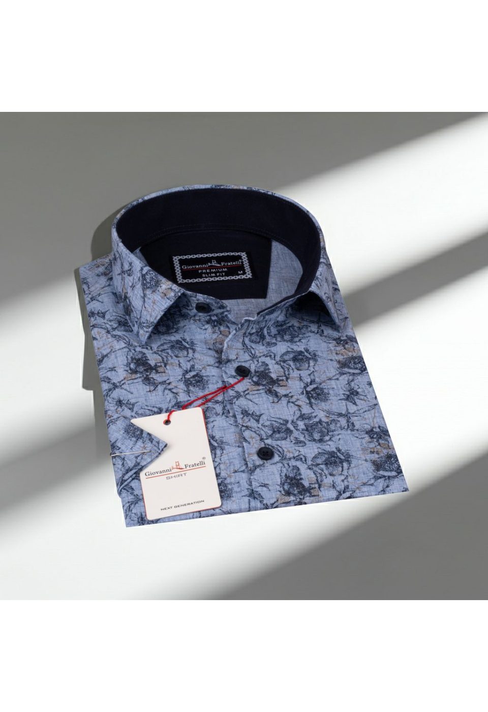 Slim Fit Kısa Kol Desenli Erkek Gömlek 3GMK311057002 - Giovanni Fratelli