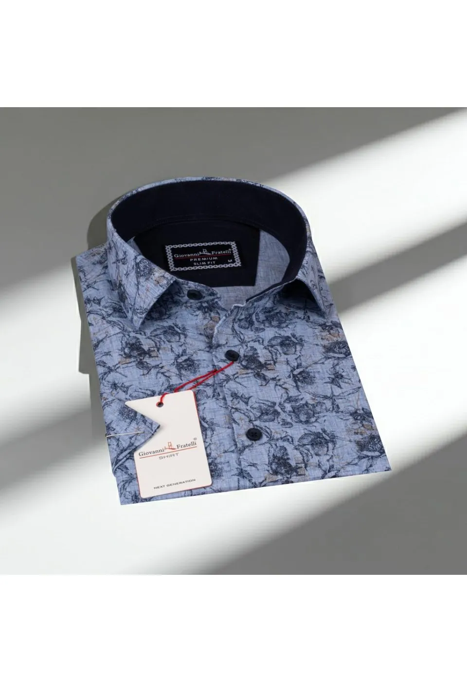 Slim Fit Kısa Kol Desenli Erkek Gömlek 3GMK311057002 - Giovanni Fratelli