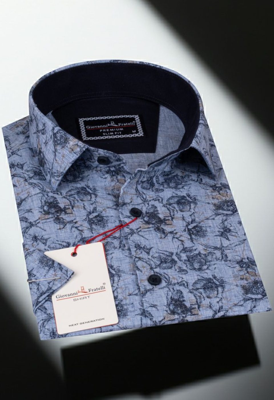Slim Fit Kısa Kol Desenli Erkek Gömlek 3GMK311057002 - Giovanni Fratelli