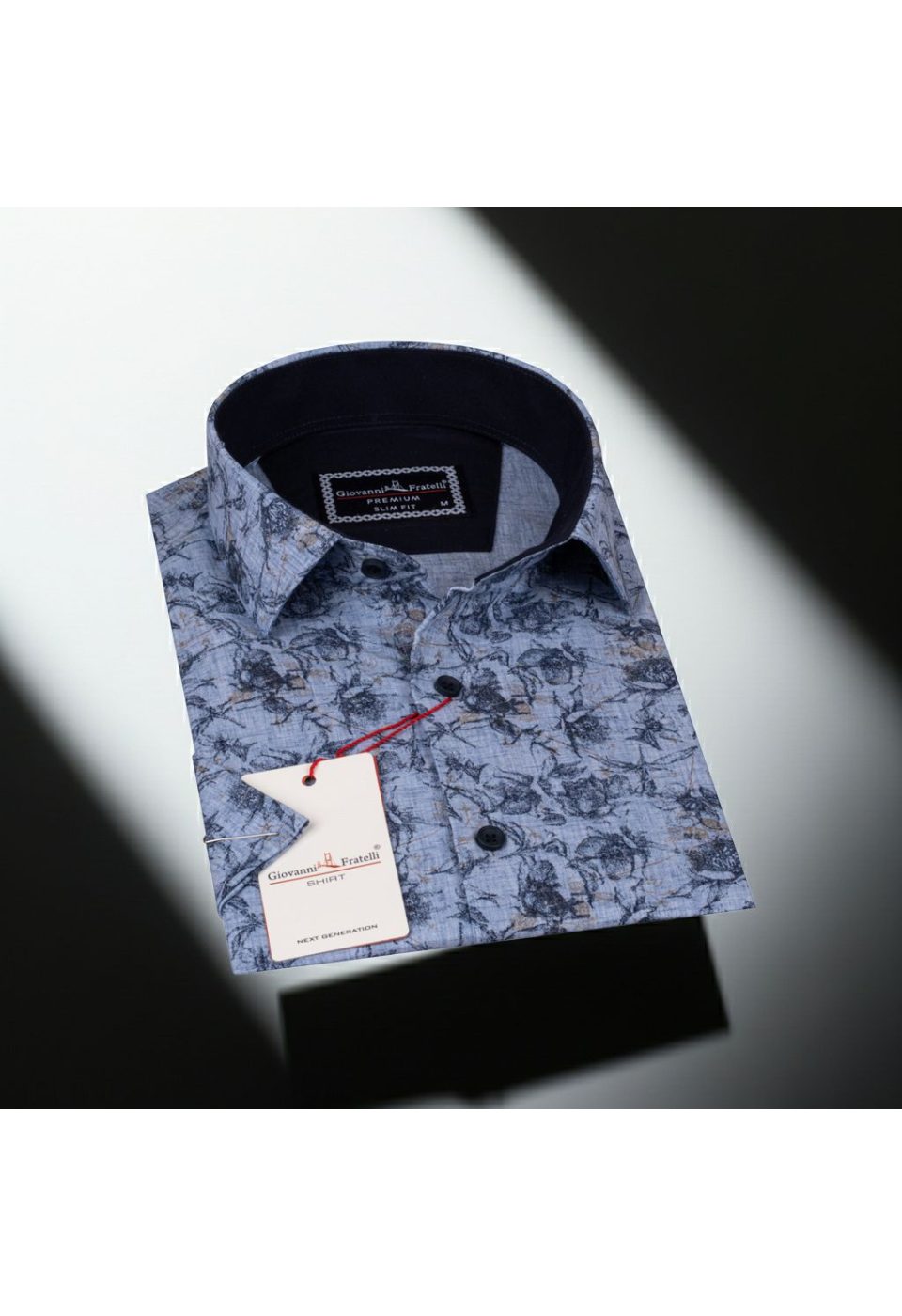 Slim Fit Kısa Kol Desenli Erkek Gömlek 3GMK311057002 - Giovanni Fratelli