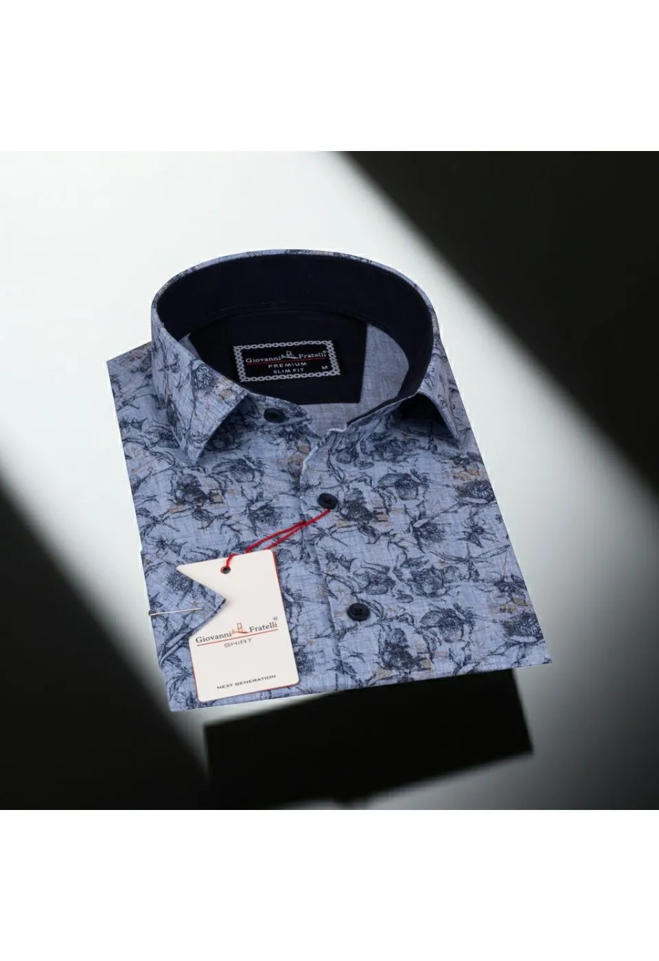 Slim Fit Kısa Kol Desenli Erkek Gömlek 3GMK311057002 - Giovanni Fratelli