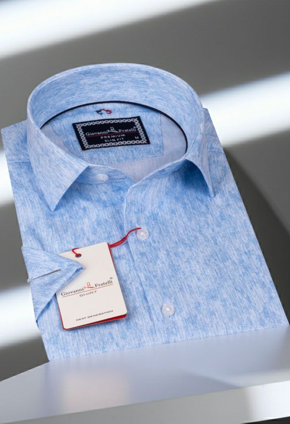 Slim Fit Kısa Kol Desenli Erkek Gömlek 3GMK311059003