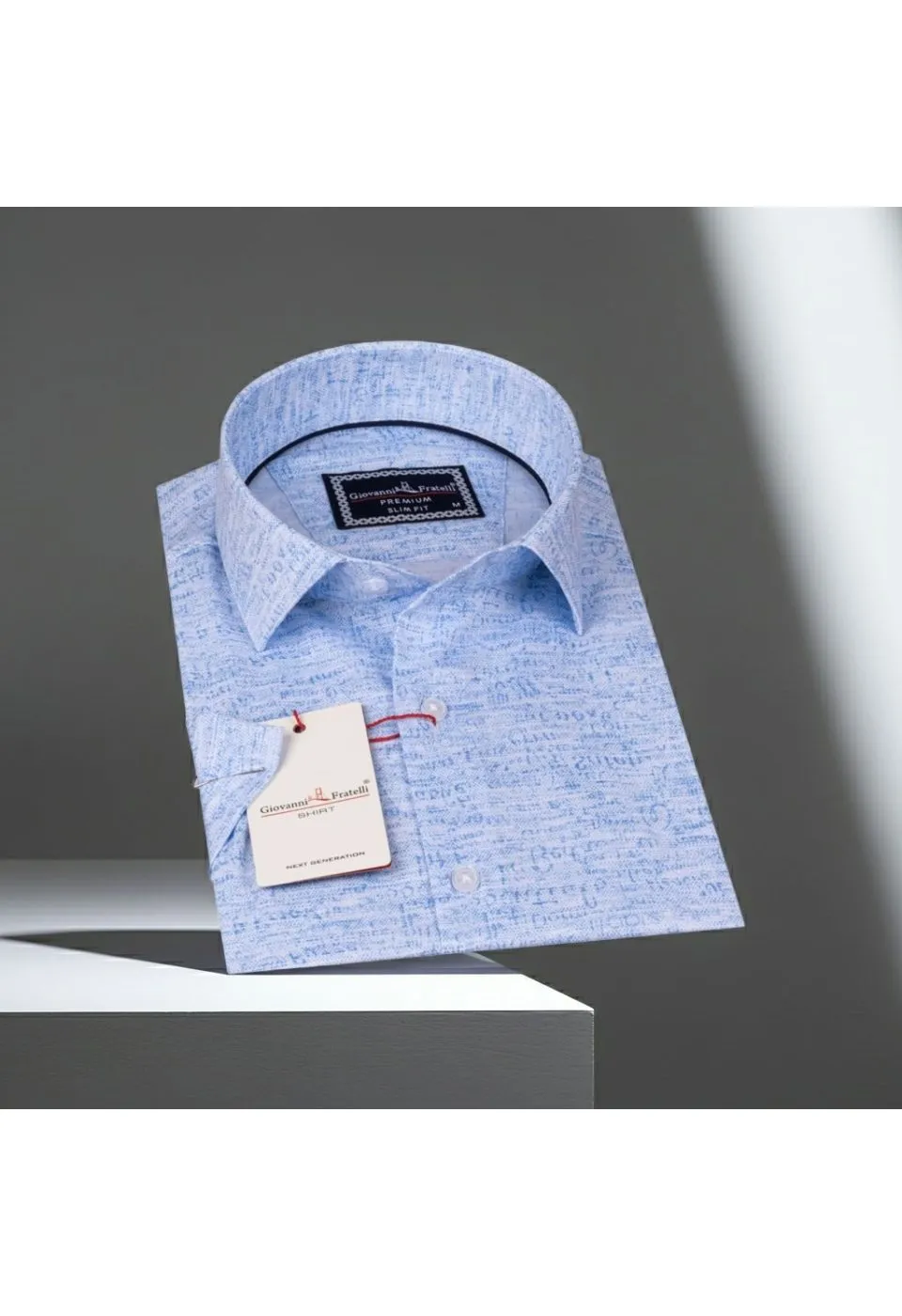 Slim Fit Kısa Kol Desenli Erkek Gömlek 3GMK311060001 - Giovanni Fratelli