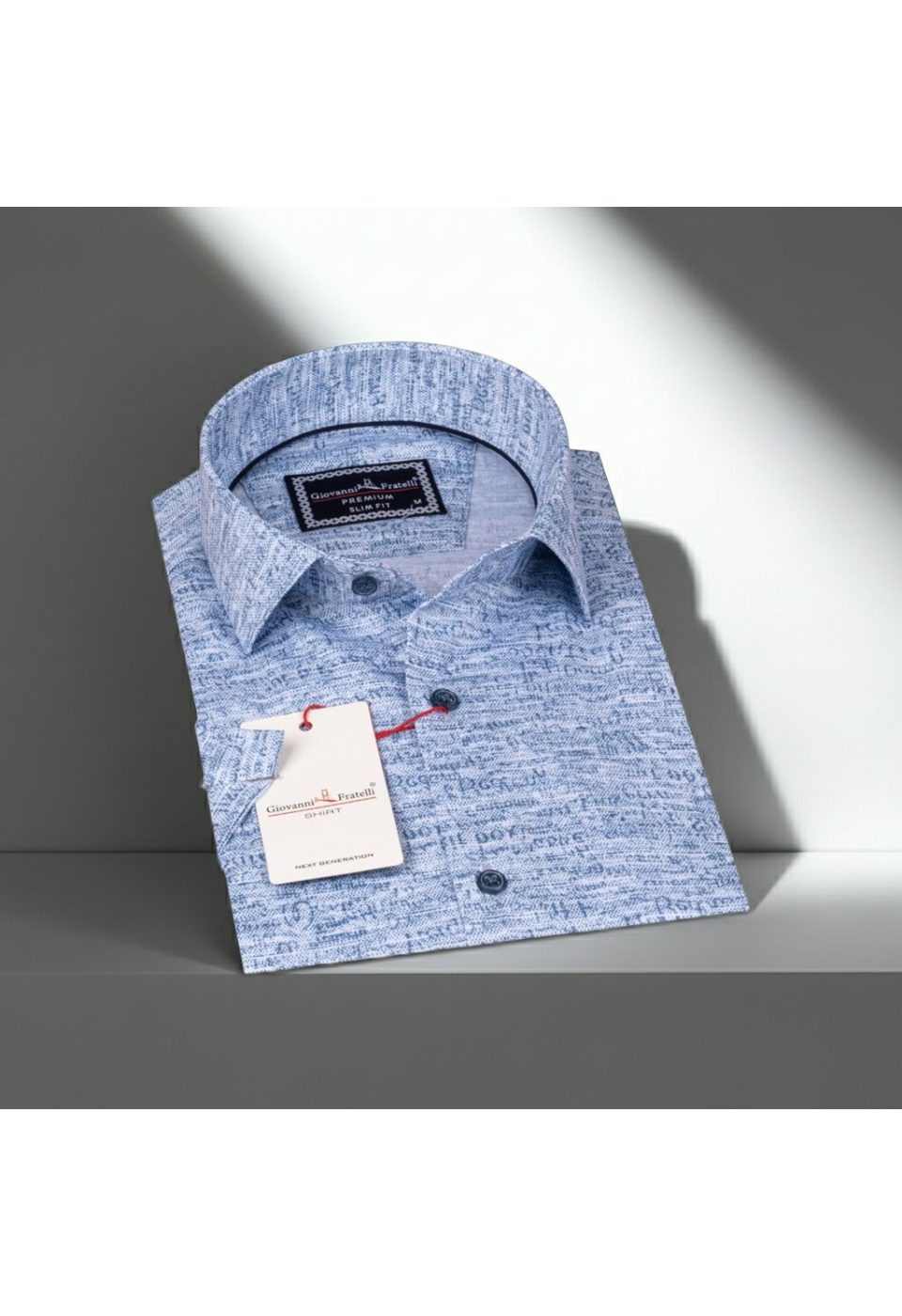 Slim Fit Kısa Kol Desenli Erkek Gömlek 3GMK311060004 - Giovanni Fratelli