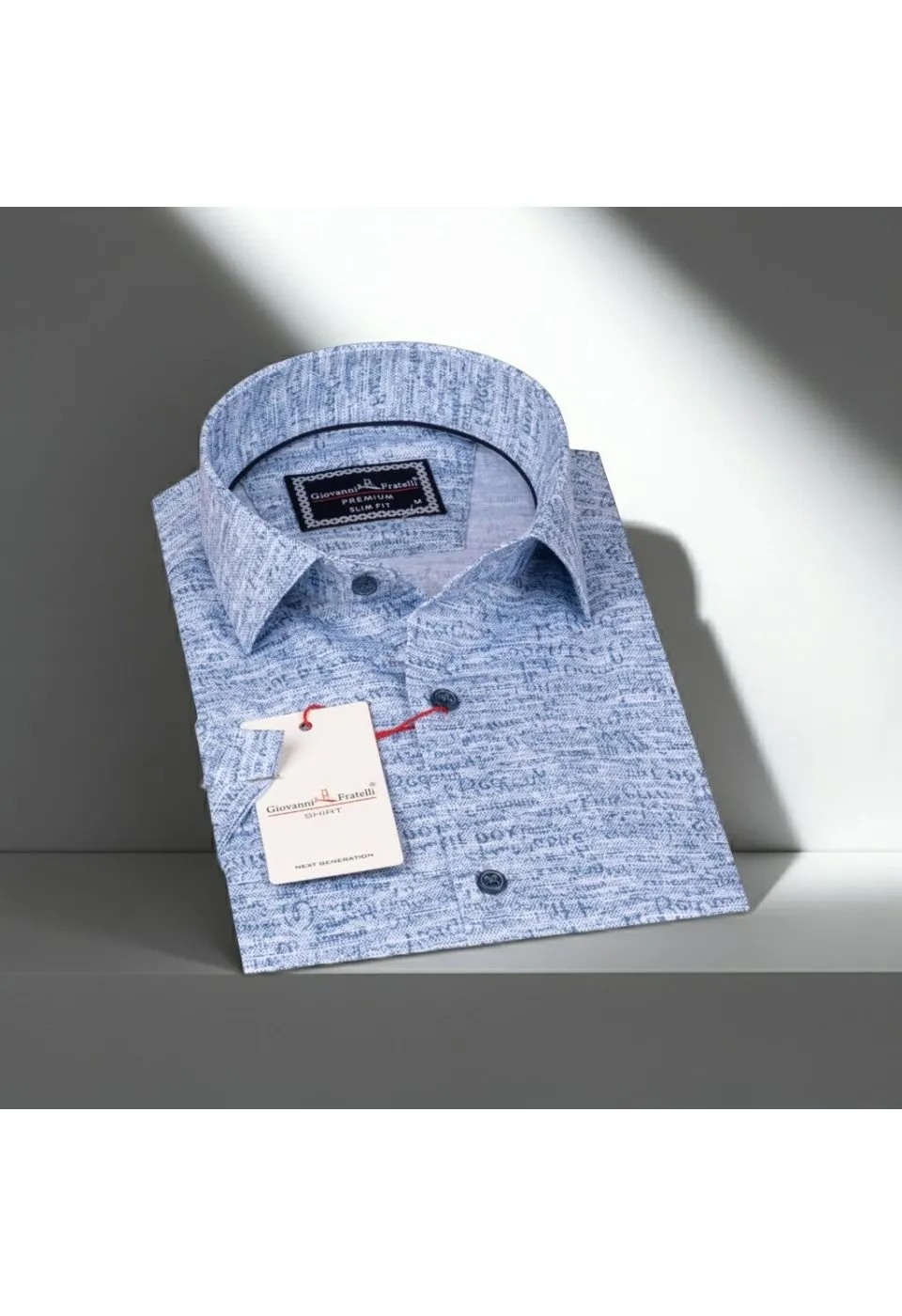 Slim Fit Kısa Kol Desenli Erkek Gömlek 3GMK311060004 - Giovanni Fratelli