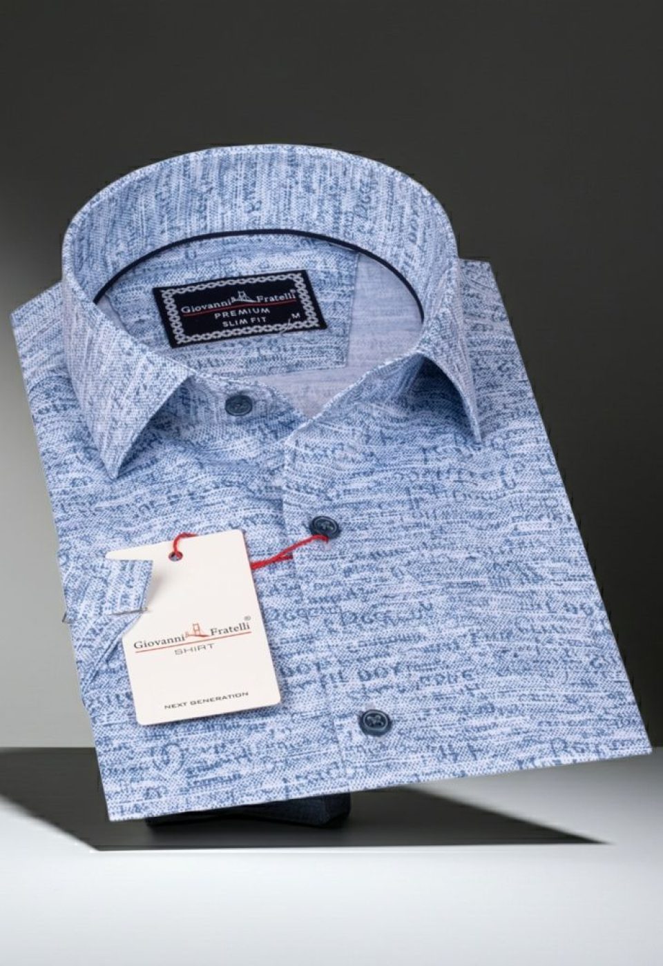 Slim Fit Kısa Kol Desenli Erkek Gömlek 3GMK311060004 - Giovanni Fratelli