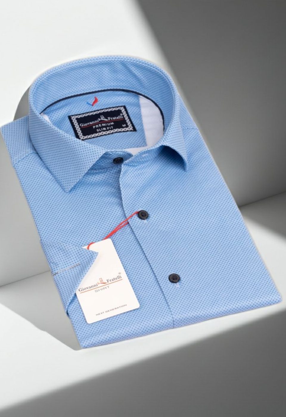 Slim Fit Kısa Kol Desenli Saten Erkek Gömlek 3GMK311061002
