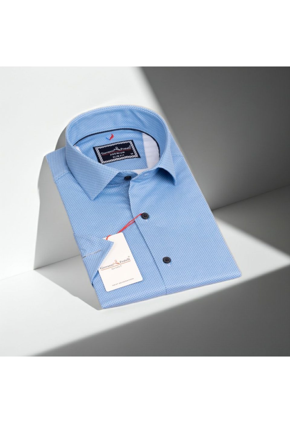 1061 CR K SATIN 002 Slim Fit Kısa Kol Desenli Saten Erkek Gömlek 3GMK311061002 - Giovanni Fratelli