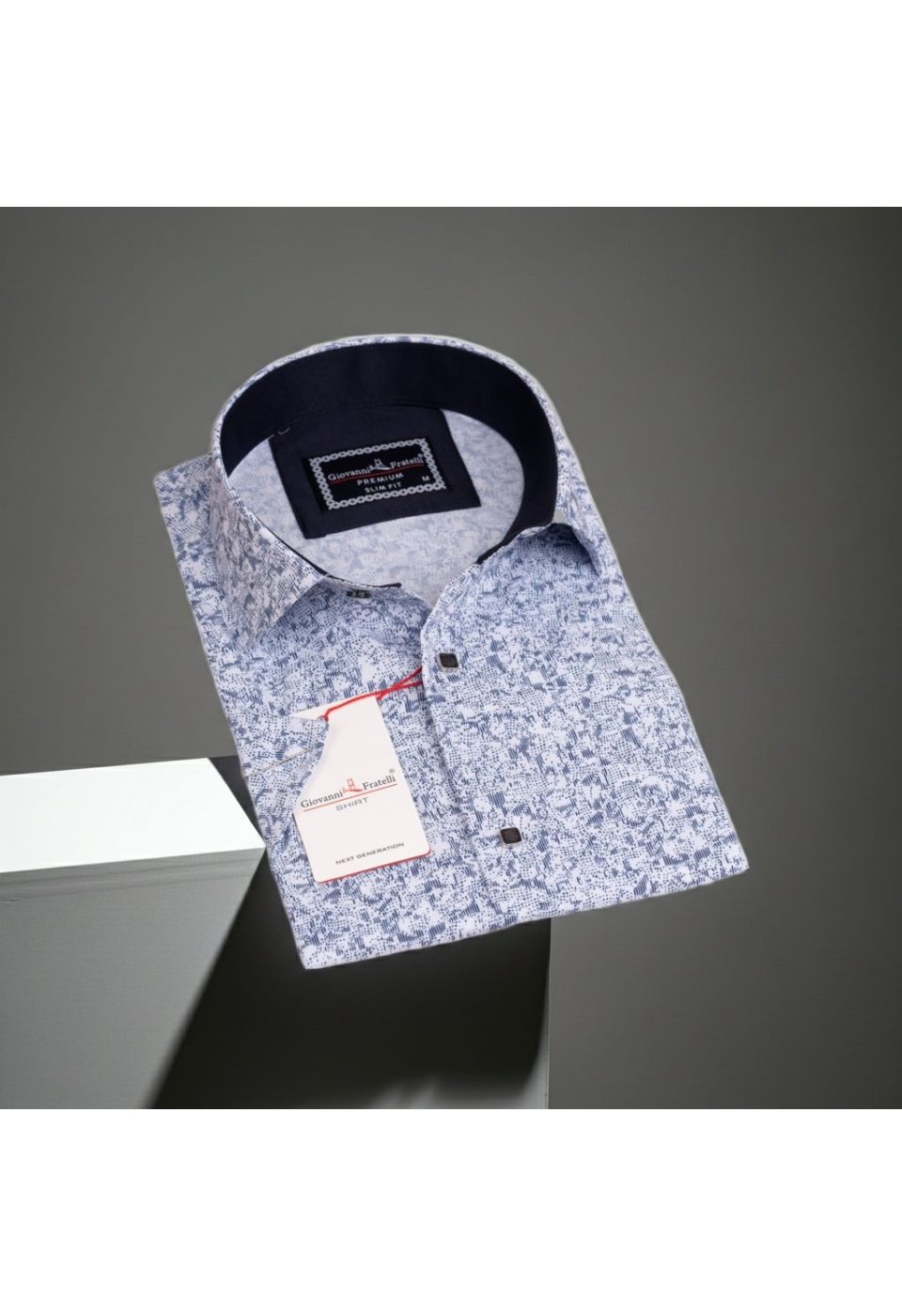Slim Fit Kısa Kol Dijital Baskılı Desenli Erkek Gömlek 3GMK311062001 - Giovanni Fratelli