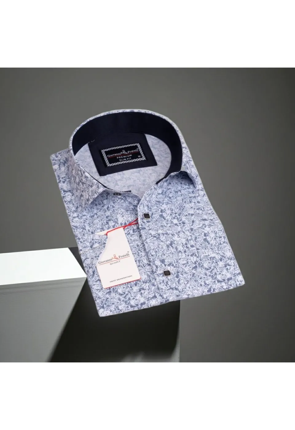 Slim Fit Kısa Kol Dijital Baskılı Desenli Erkek Gömlek 3GMK311062001 - Giovanni Fratelli