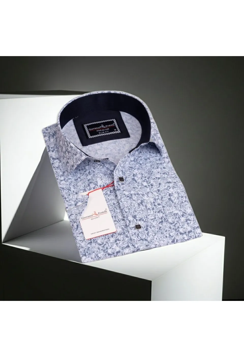 Slim Fit Kısa Kol Dijital Baskılı Desenli Erkek Gömlek 3GMK311062001 - Giovanni Fratelli