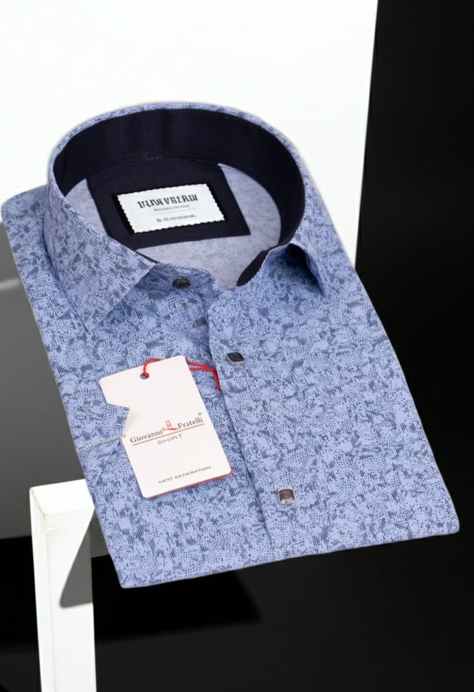 Slim Fit Kısa Kol Dijital Baskılı Desenli Erkek Gömlek 3GMK311062002 - Giovanni Fratelli