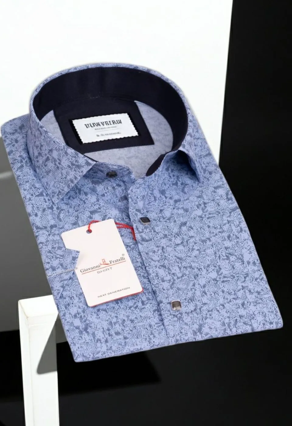 Slim Fit Kısa Kol Dijital Baskılı Desenli Erkek Gömlek 3GMK311062002 - Giovanni Fratelli