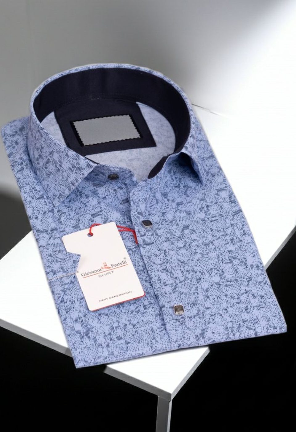 Slim Fit Kısa Kol Dijital Baskılı Desenli Erkek Gömlek 3GMK311062002