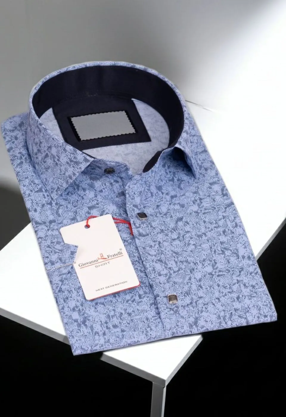 Slim Fit Kısa Kol Dijital Baskılı Desenli Erkek Gömlek 3GMK311062002
