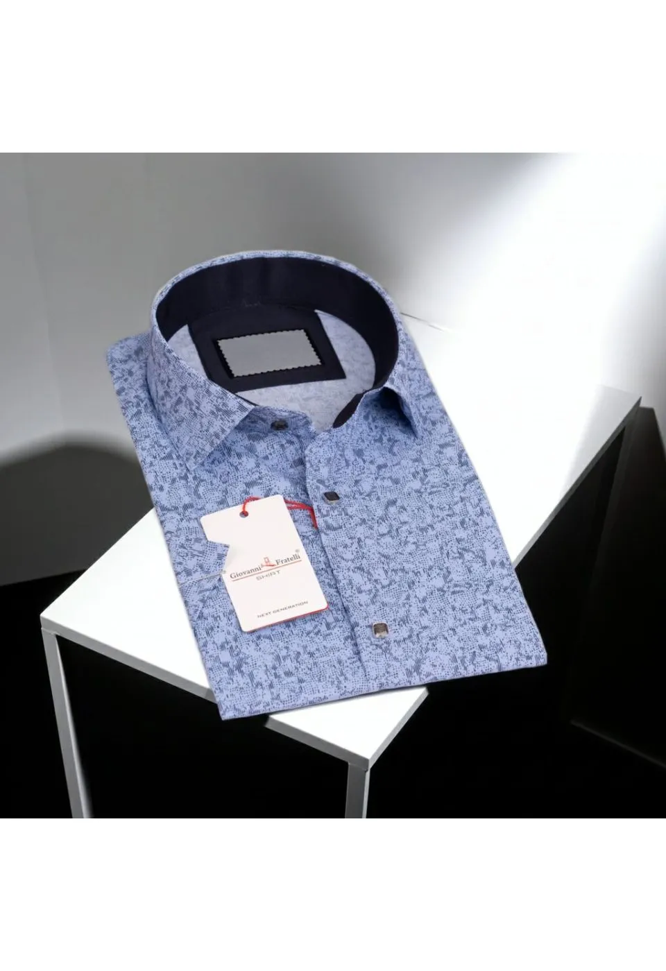 Slim Fit Kısa Kol Dijital Baskılı Desenli Erkek Gömlek 3GMK311062002 - Giovanni Fratelli