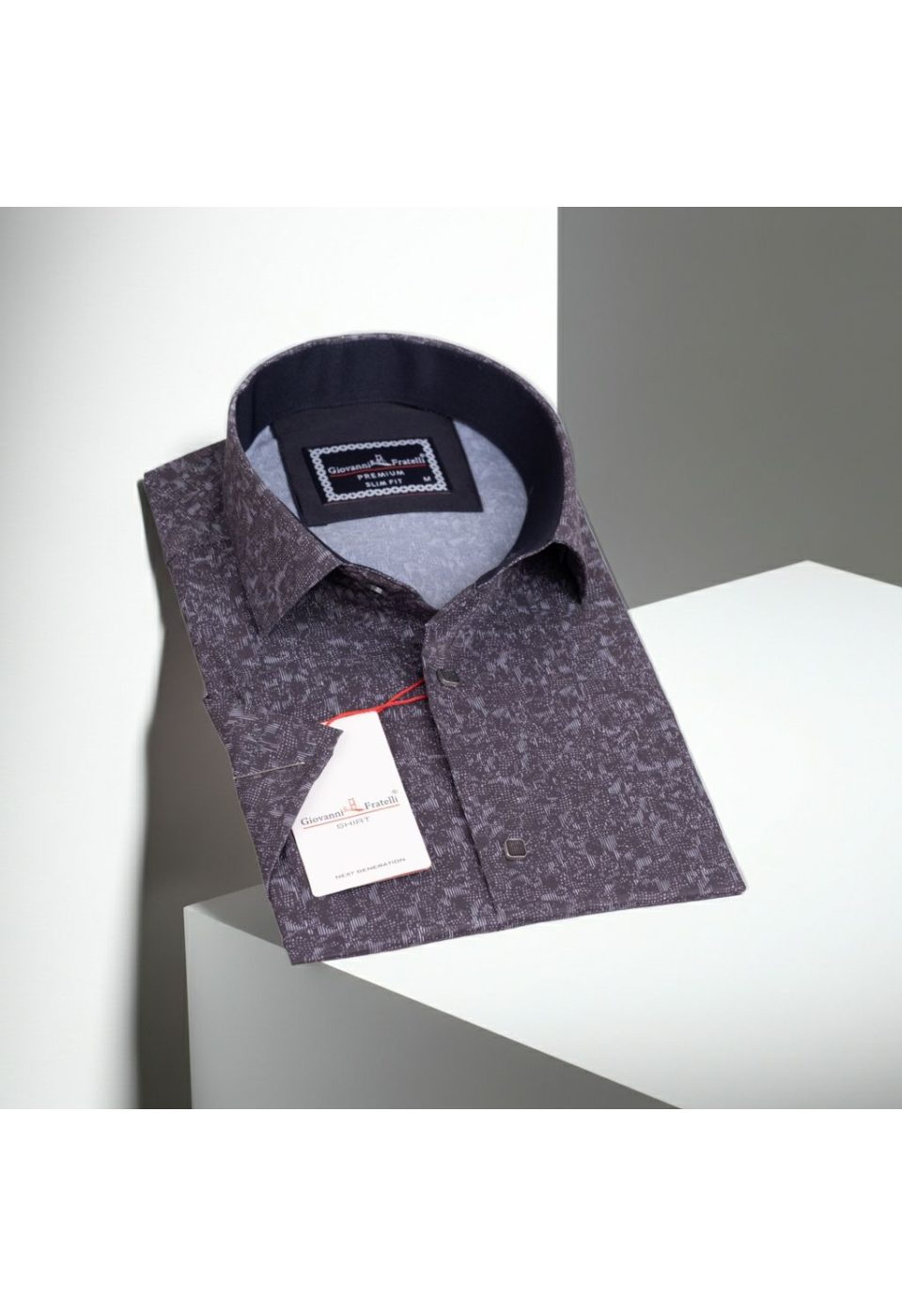 Slim Fit Kısa Kol Dijital Baskılı Desenli Erkek Gömlek 3GMK311062003 - Giovanni Fratelli