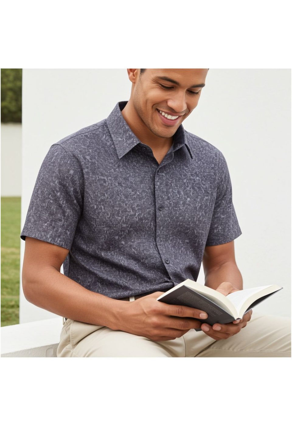 Slim Fit Kısa Kol Dijital Baskılı Desenli Erkek Gömlek 3GMK311062003 - Giovanni Fratelli